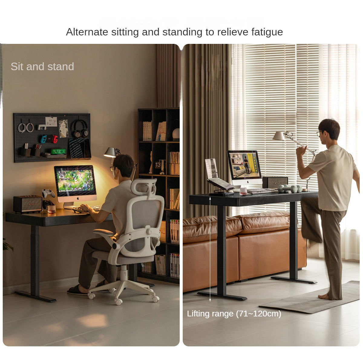 Oak Solid Wood Electric Lift Desk