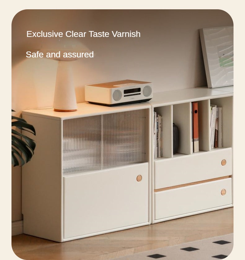 Solid Rubberwood, Poplar Solid Wood Multi-function Bookcase.