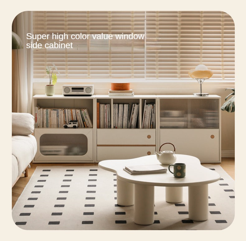 Solid Rubberwood, Poplar Solid Wood Multi-function Bookcase.