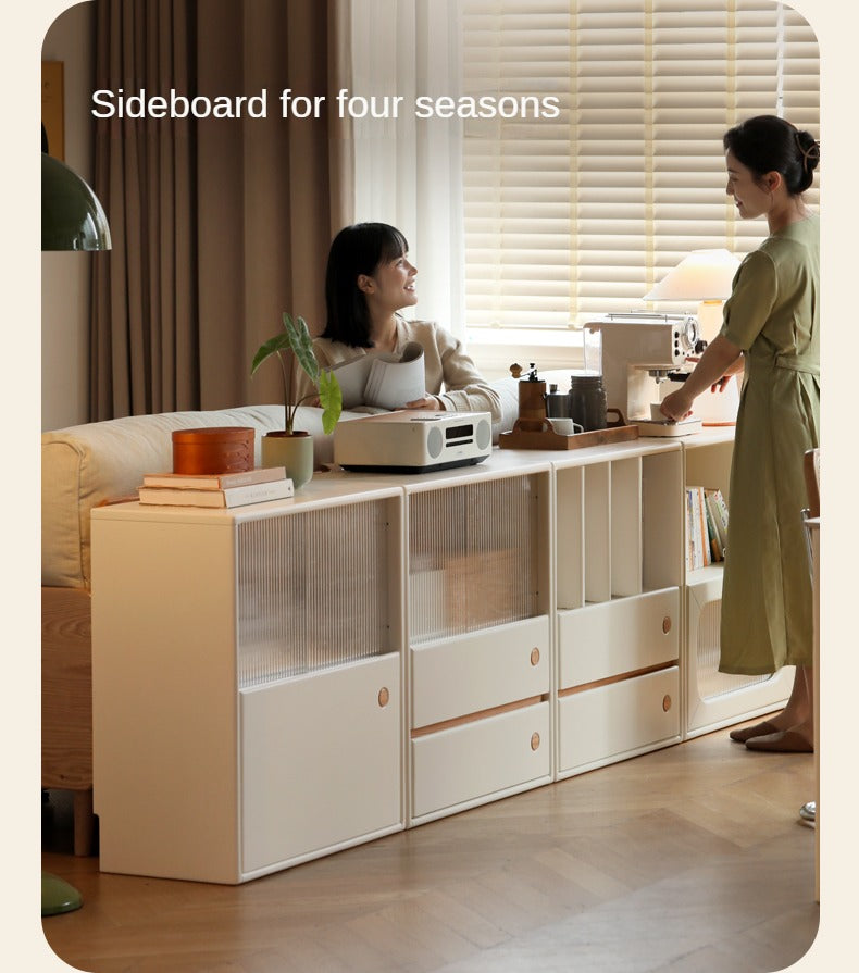 Solid Rubberwood, Poplar Solid Wood Multi-function Bookcase.