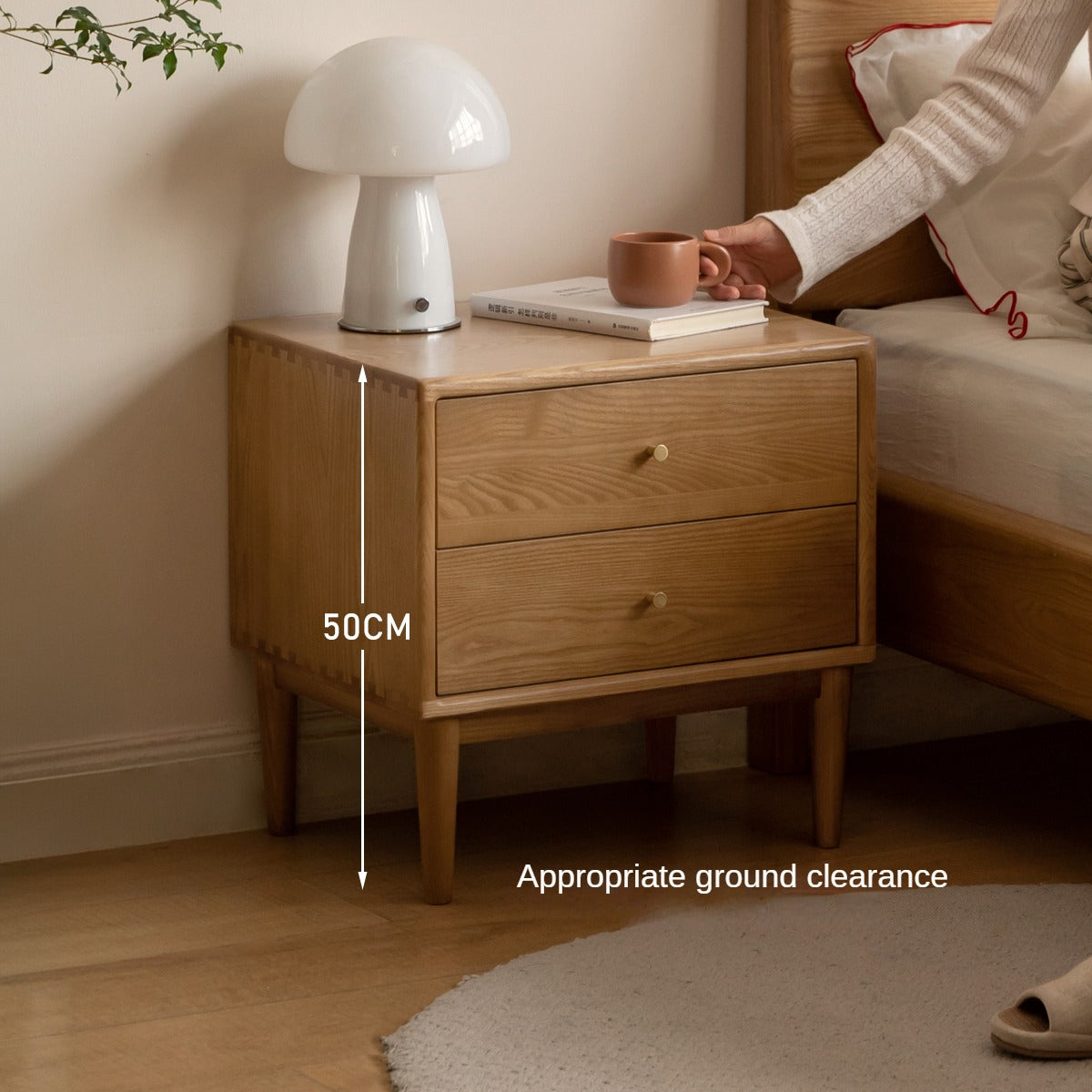 Ash, Cherry Solid Wood Modern Simple Nightstand