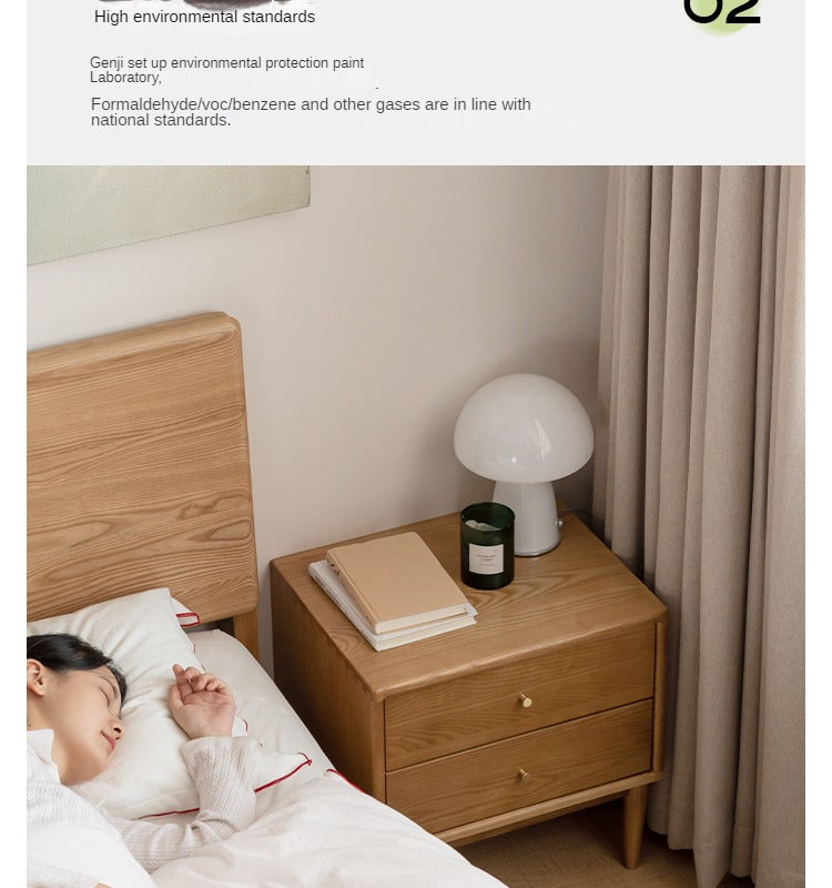 Ash, Cherry Solid Wood Modern Simple Nightstand