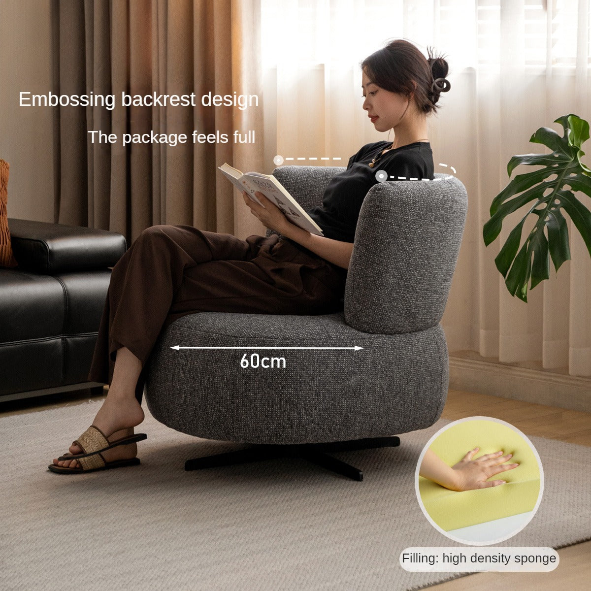 Fabric Modern Simple Single Seat Armchair.