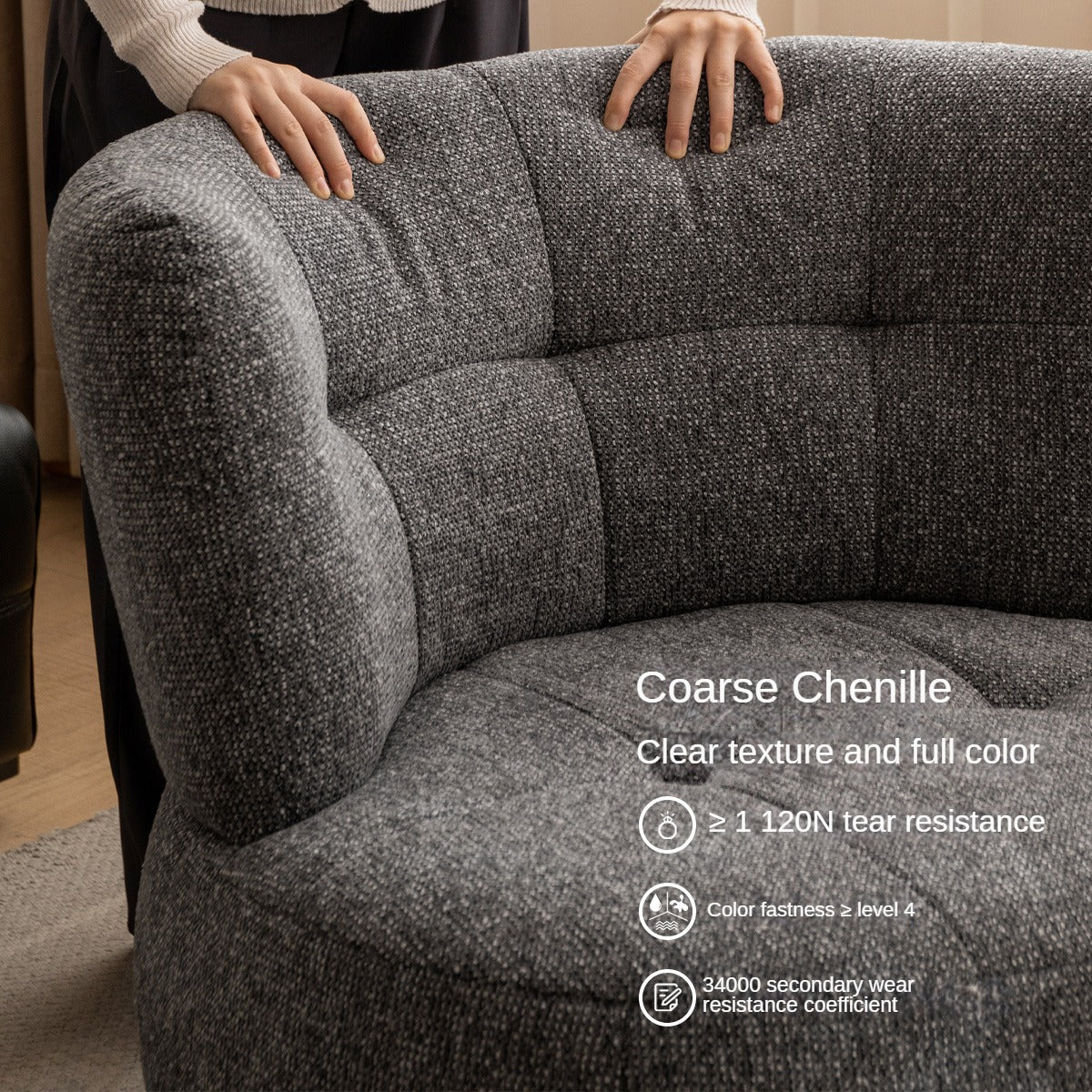 Fabric Modern Simple Single Seat Armchair.