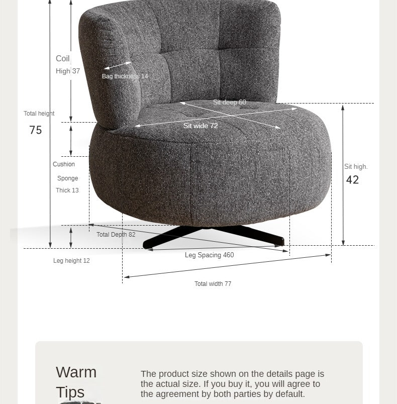 Fabric Modern Simple Single Seat Armchair.