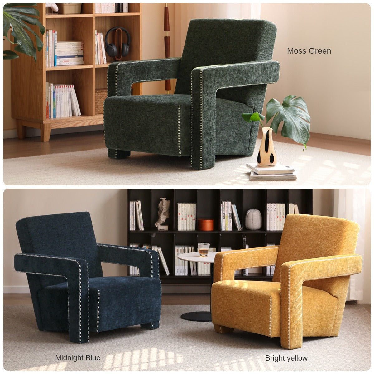 Fabric Armchair Italian Minimalist.