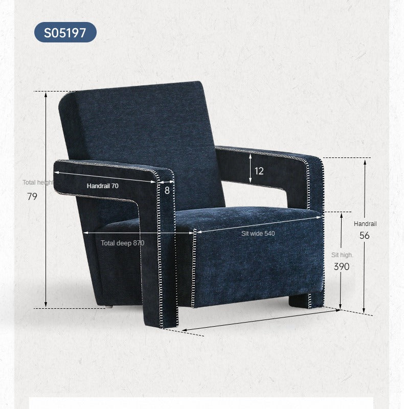 Fabric Armchair Italian Minimalist.