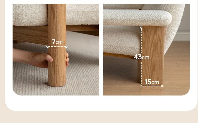 Beech Solid Wood Fabric Single Armchair Retro.