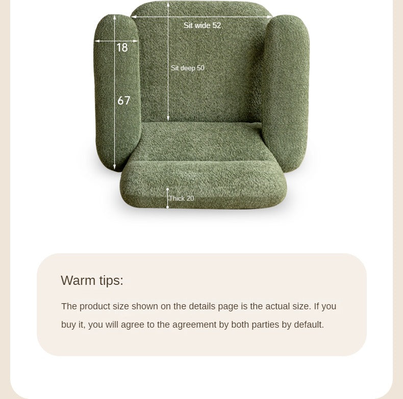 Beech Solid Wood Fabric Single Armchair Retro.