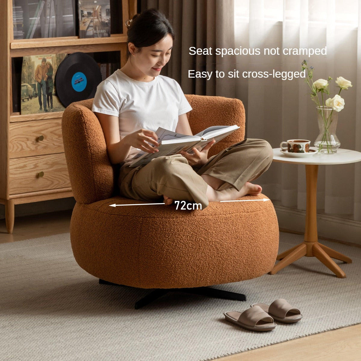 Fabric Rotatable Single Chair