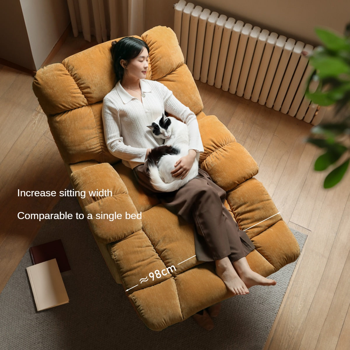 Fabric Lazy Chair Reclining Single