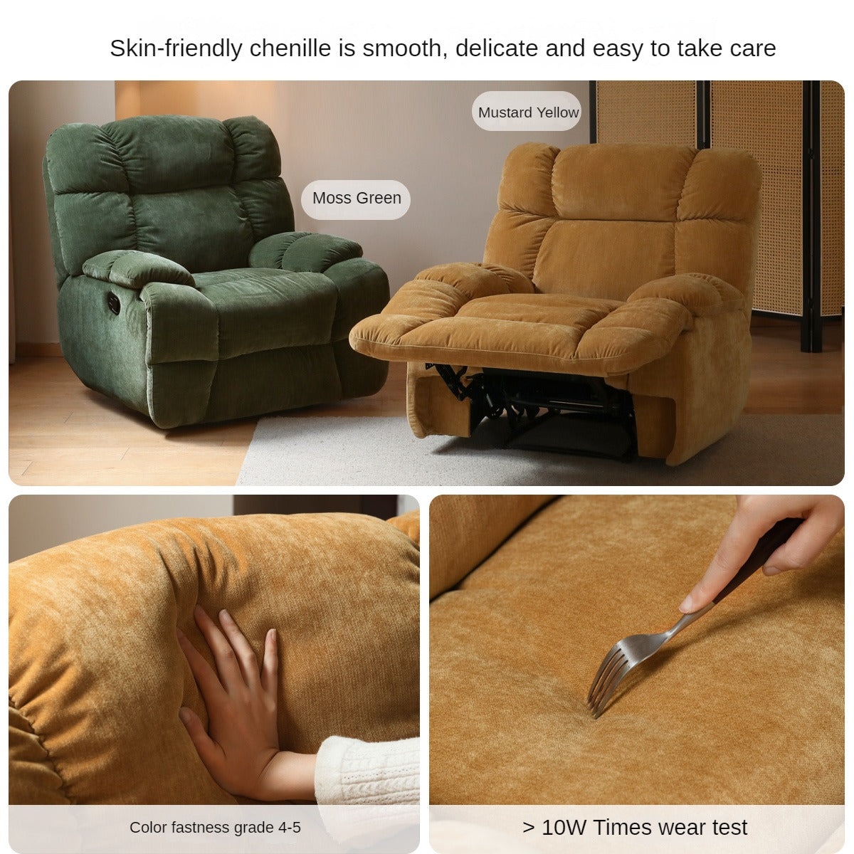 Fabric Lazy Chair Reclining Single