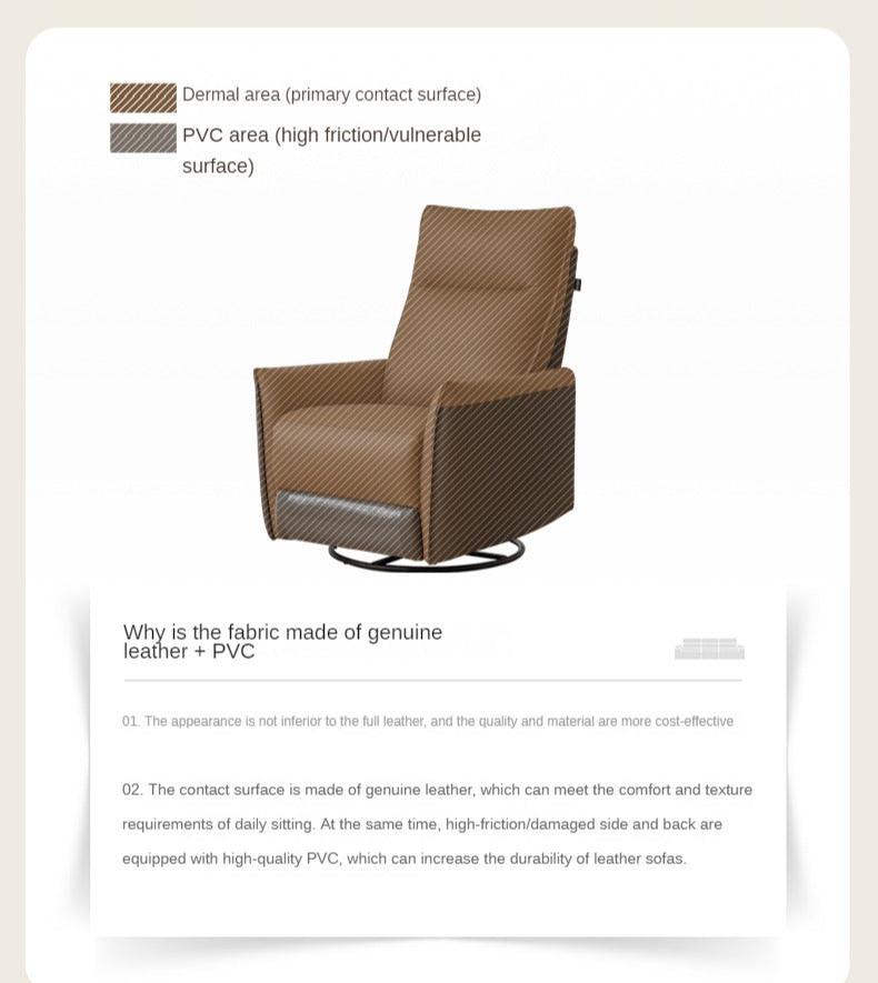 Genuine Leather Swivel Recliner Chair