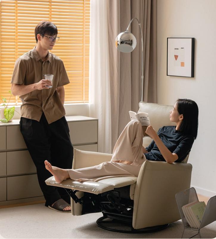 Leather Multifunctional Rotating Single Chair