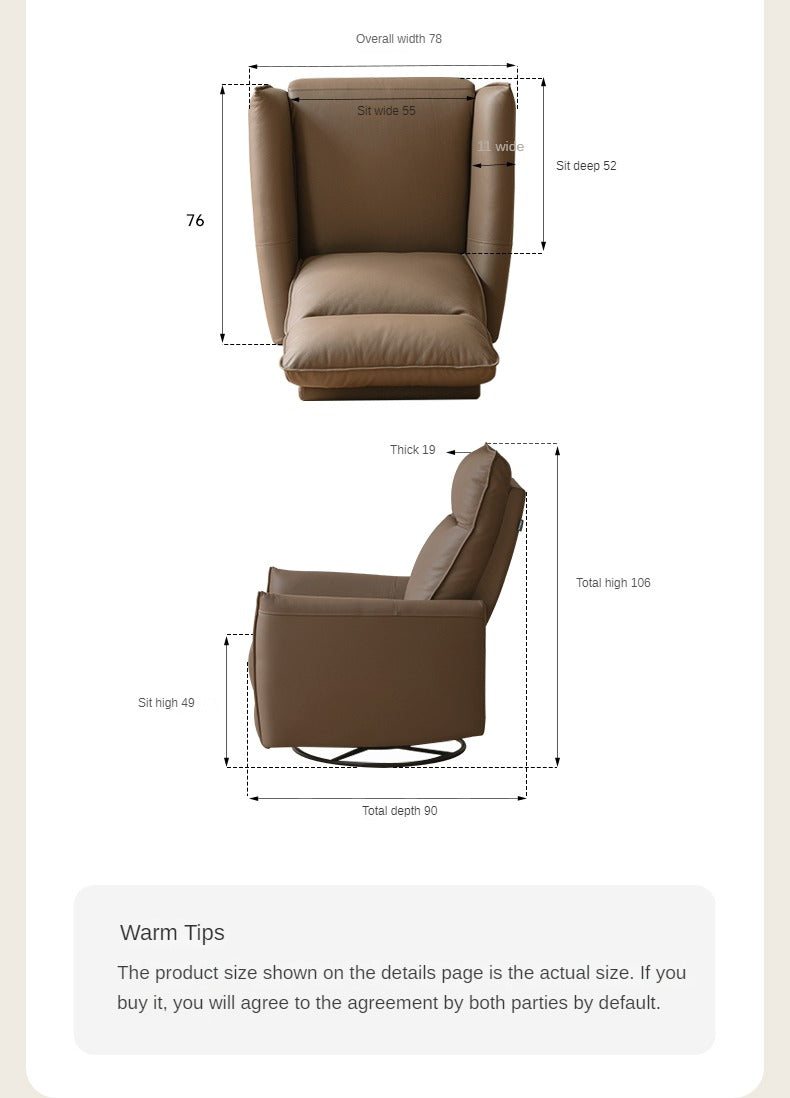 Leather Multifunctional Rotating Single Chair
