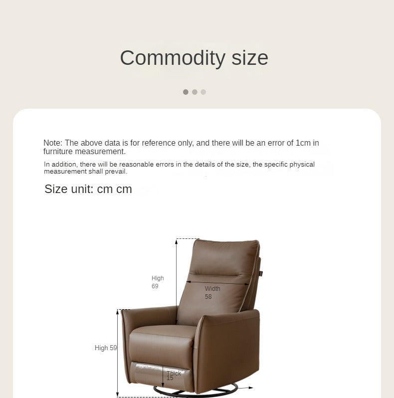 Genuine Leather Swivel Recliner Chair