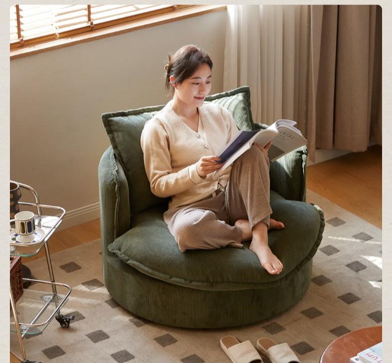 Fabric Round Rotatable Single Chair
