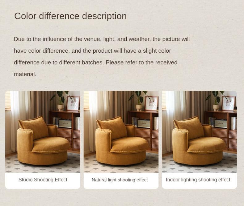 Fabric Round Rotatable Single Chair