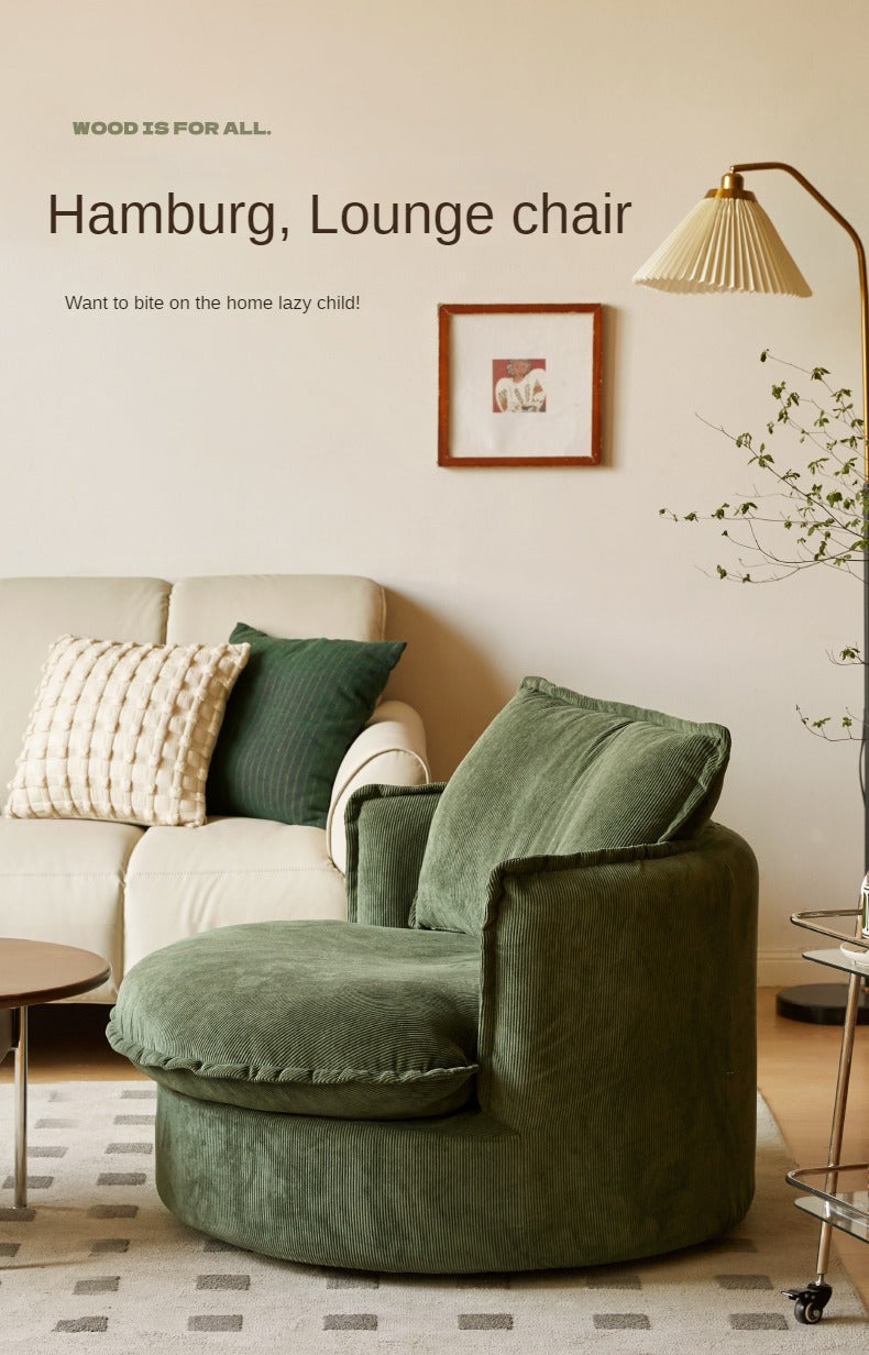 Fabric Round Rotatable Single Chair