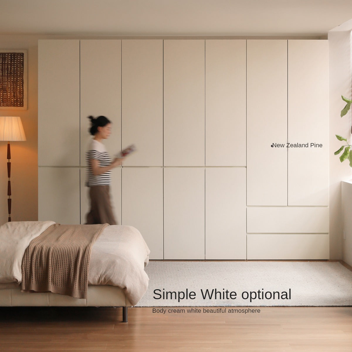 Oak, Ash Solid Wood Sectional Wardrobe.