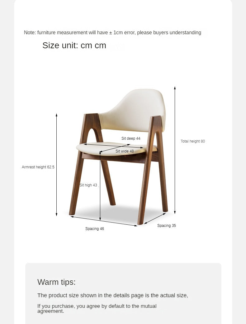 Black Walnut, Oak Solid Wood, Organic Leather, Armchair