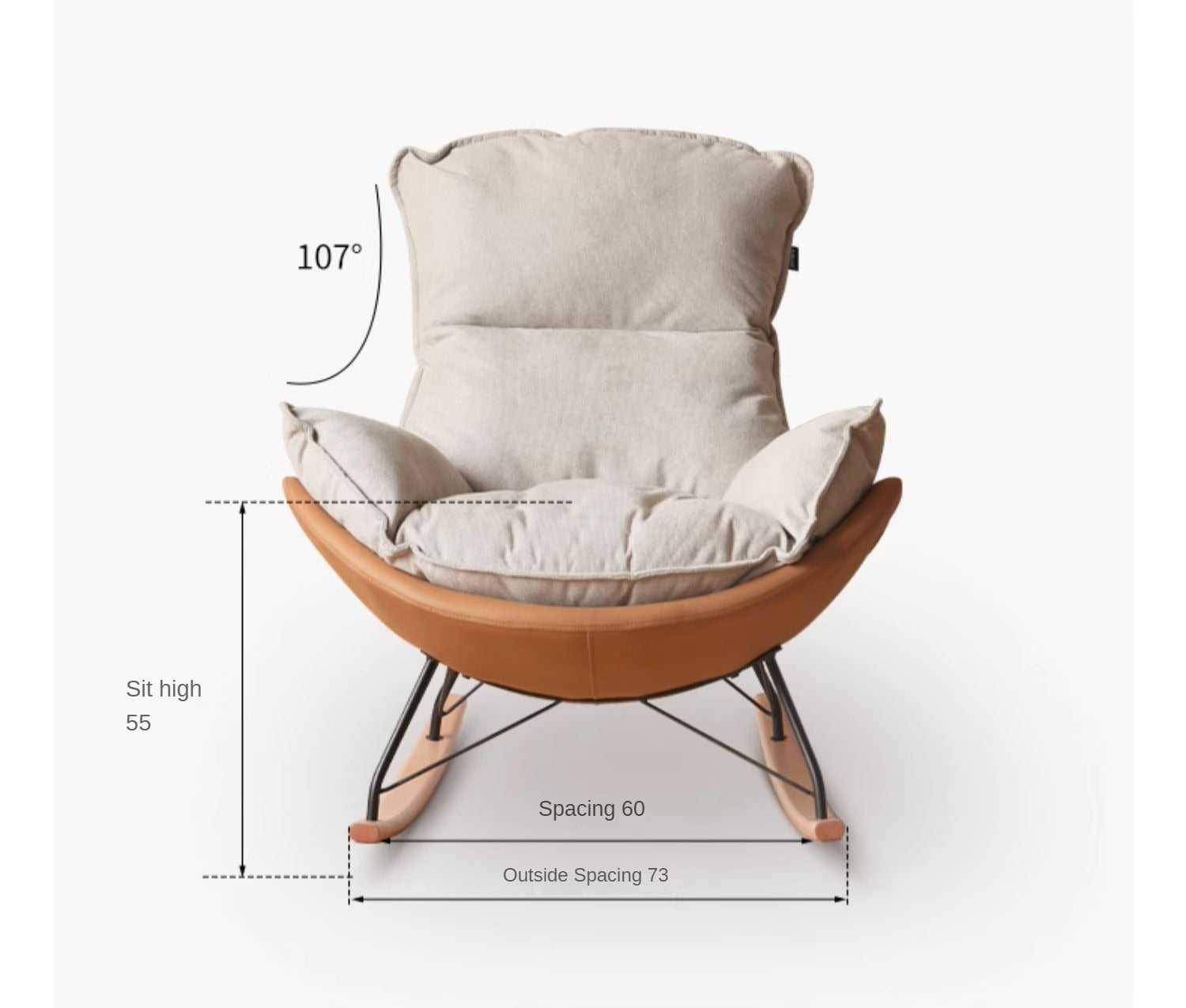 Mid Century Modern Rocking Armchair)