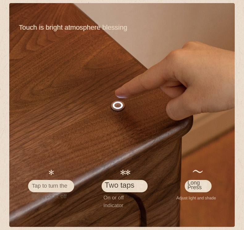 Black Walnut Solid Wood Retro Large Capacity TV Cabinet.