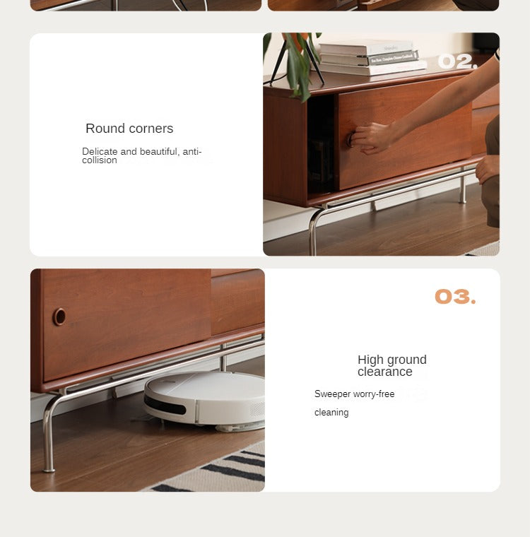 Poplar Solid Wood Retro Floor TV Cabinet.