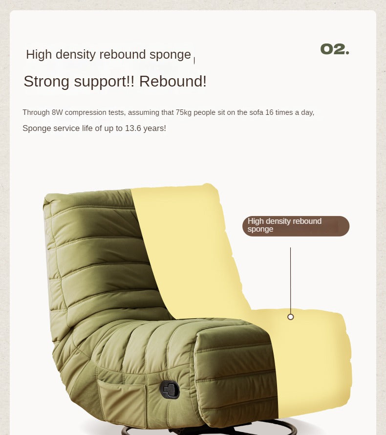 Caterpillar Rotatable Technology Fabric Lazy Chair