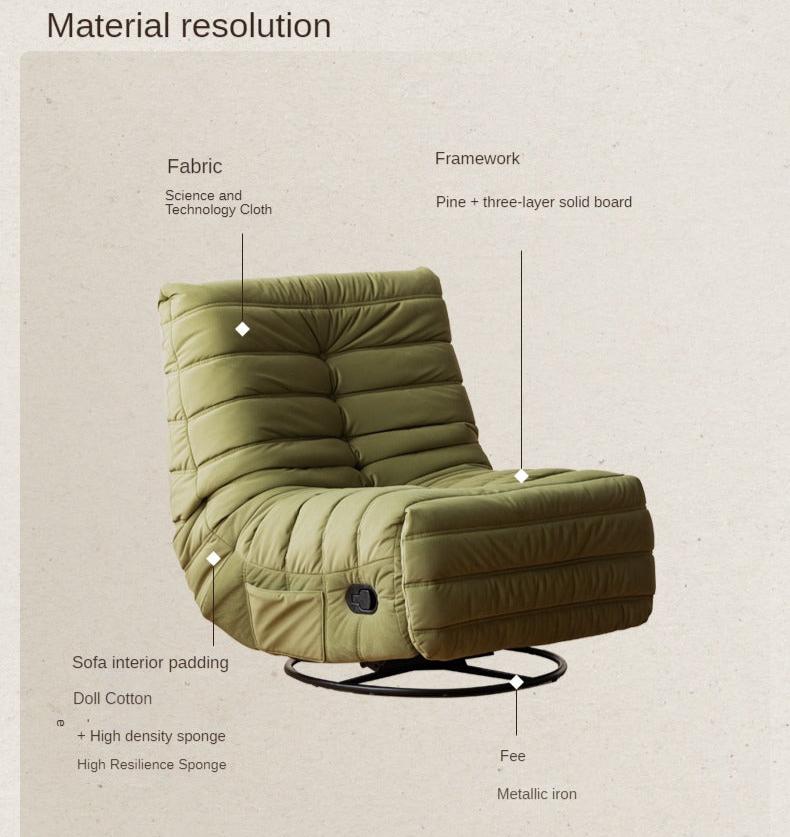 Caterpillar Rotatable Technology Fabric Lazy Chair