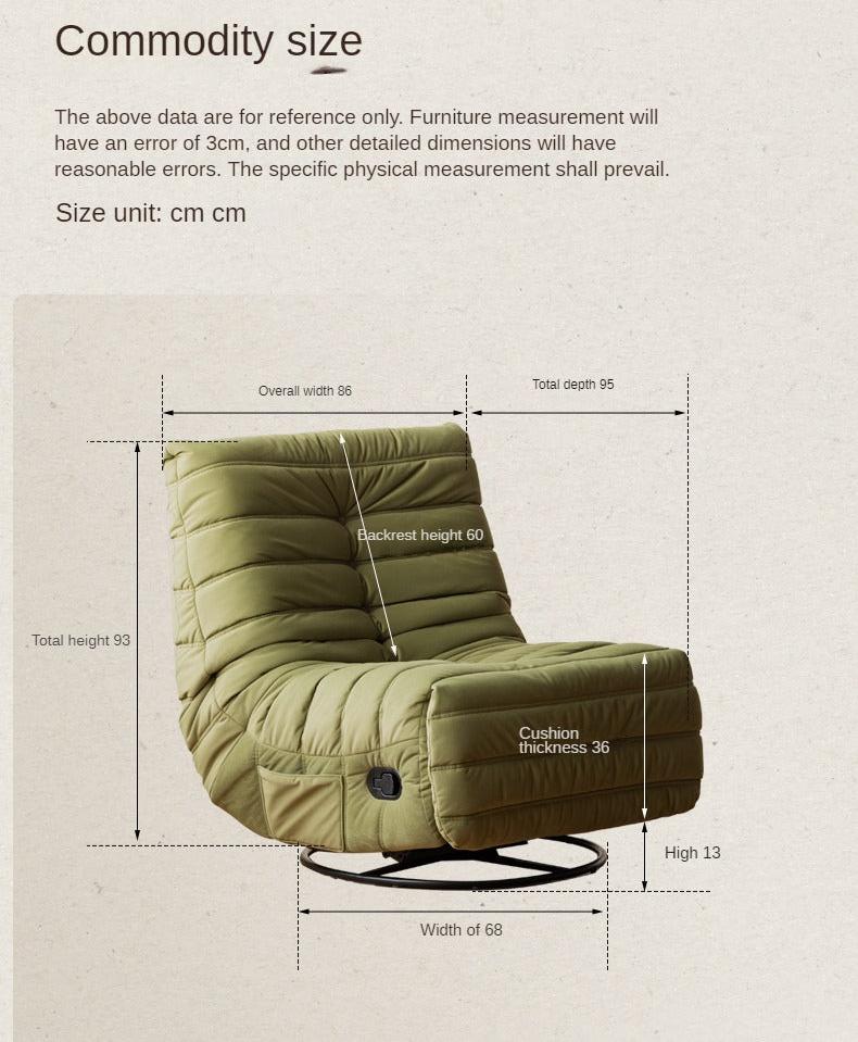 Caterpillar Rotatable Technology Fabric Lazy Chair