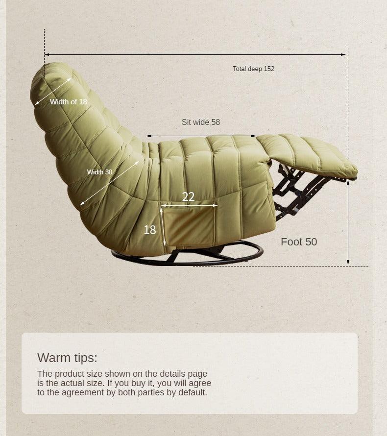 Caterpillar Rotatable Technology Fabric Lazy Chair
