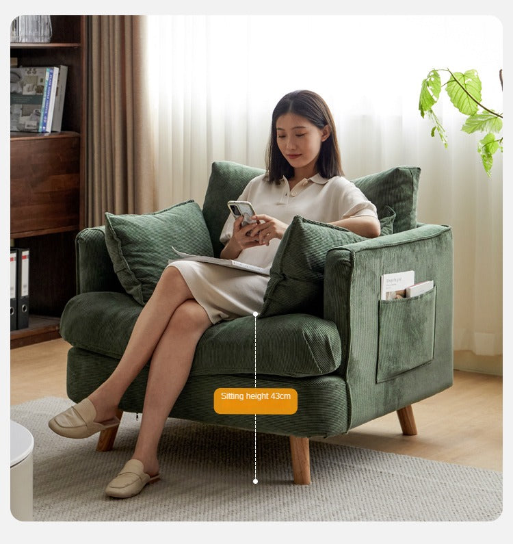 Retro Cozy Fabric Armchair)