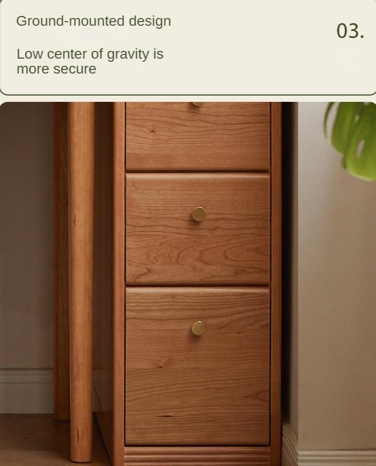 Cherry Solid Wood Bookcase With Drawer