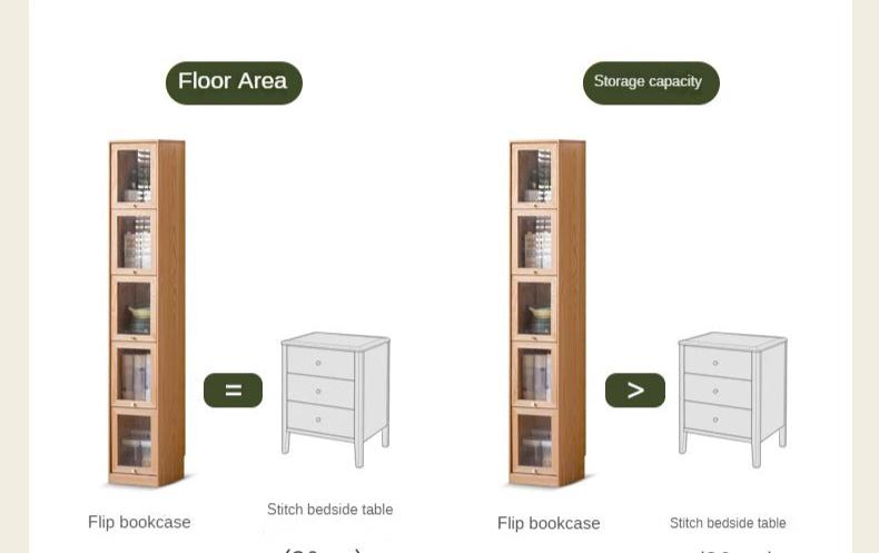 Cherry Solid Wood Bookcase With Drawer