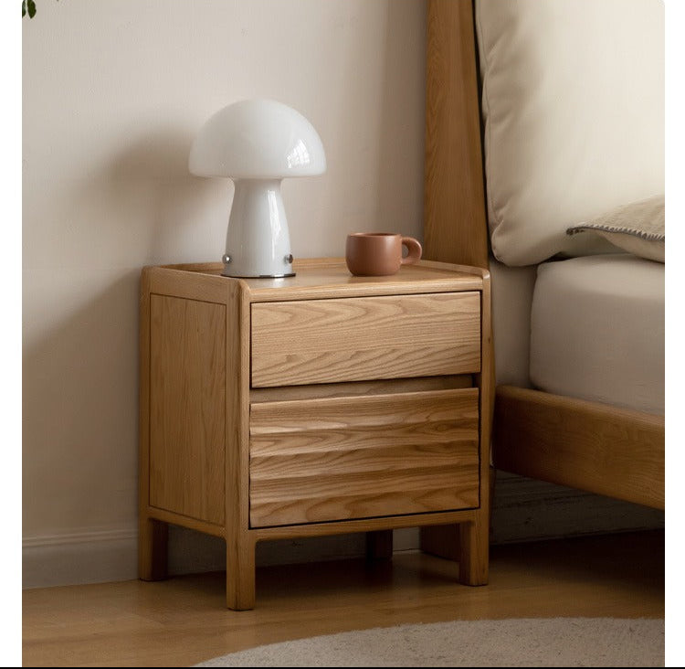 Ash Solid Wood Small Nightstand