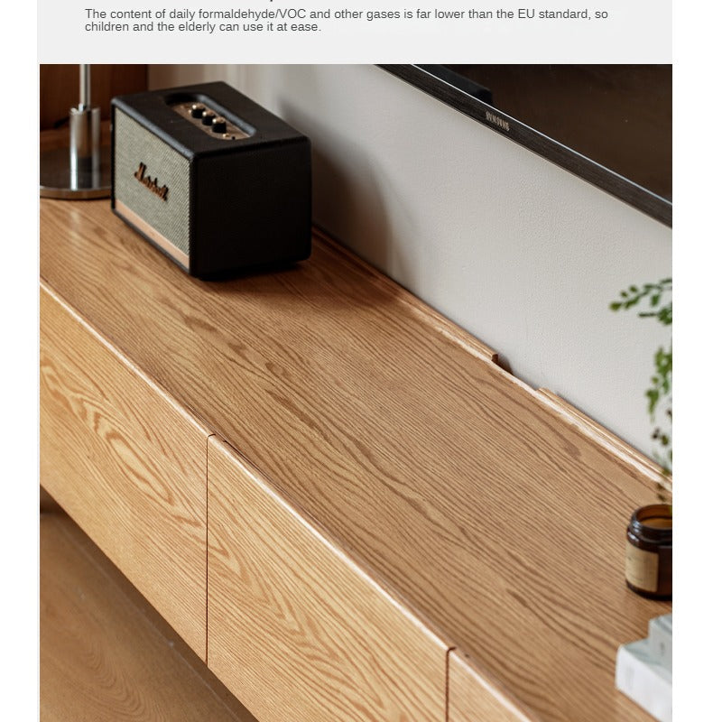 Oak Solid Wood Floor TV Cabinet.