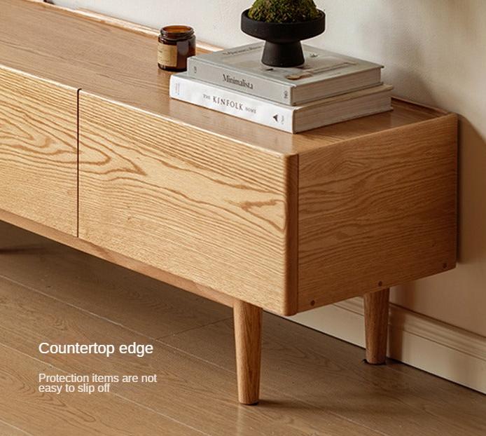 Oak Solid Wood Floor TV Cabinet.