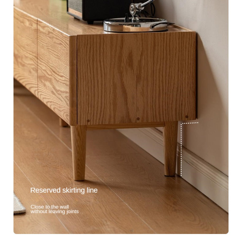 Oak Solid Wood Floor TV Cabinet.