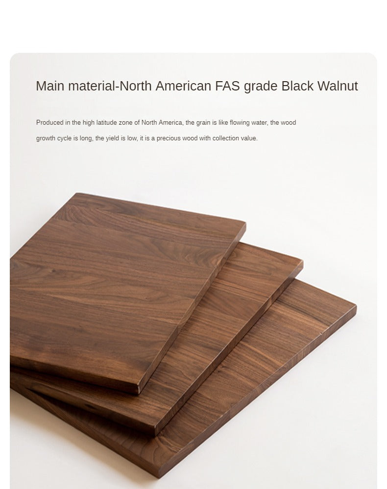 Golden Sandalwood, Black Walnut Solid Wood Rock Board Dining Sideboard