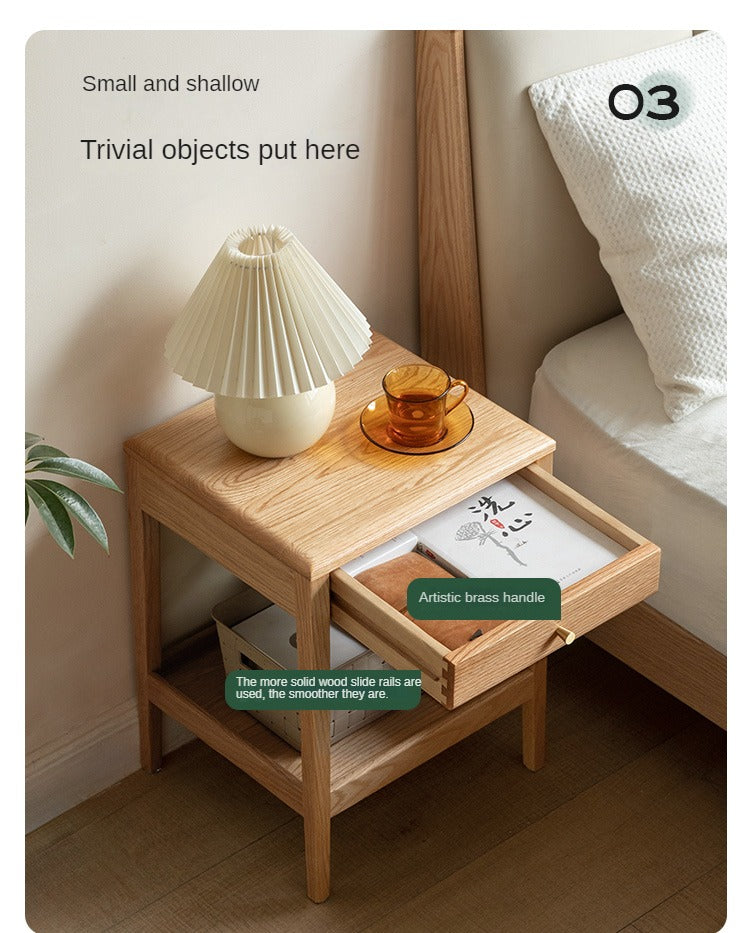 Oak, Black Walnut, Solid RubberWood Nightstand, Side Table.