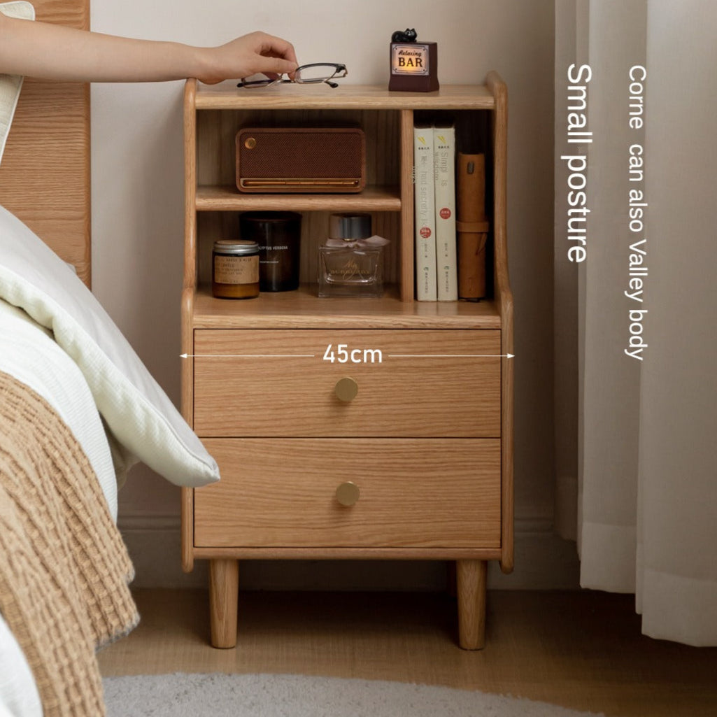 Oak Solid Wood Nightstand.