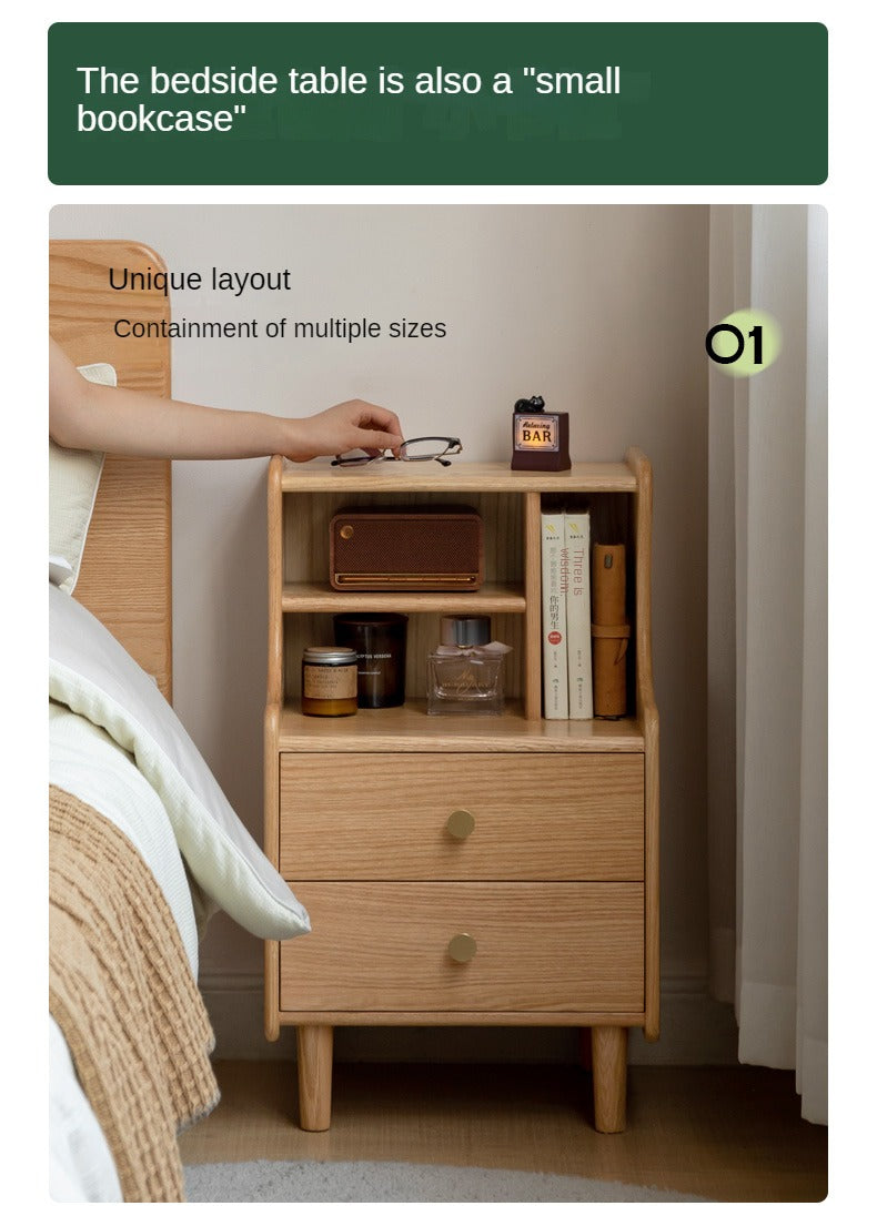 Oak Solid Wood Nightstand.