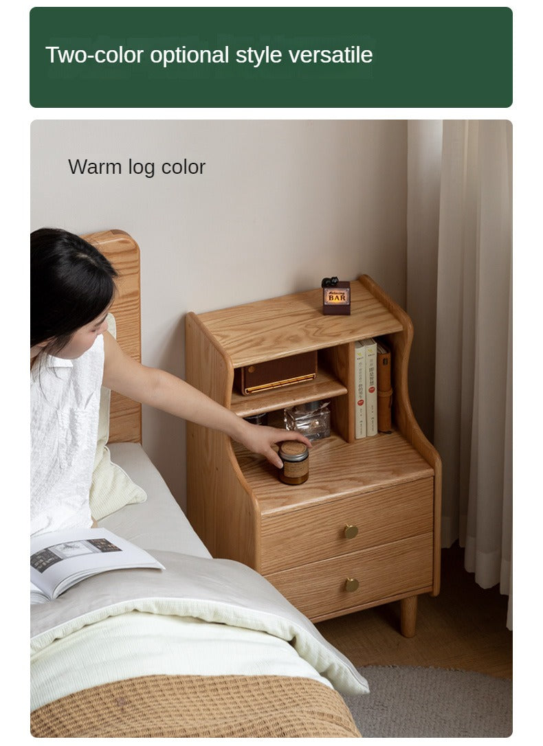 Oak Solid Wood Nightstand.