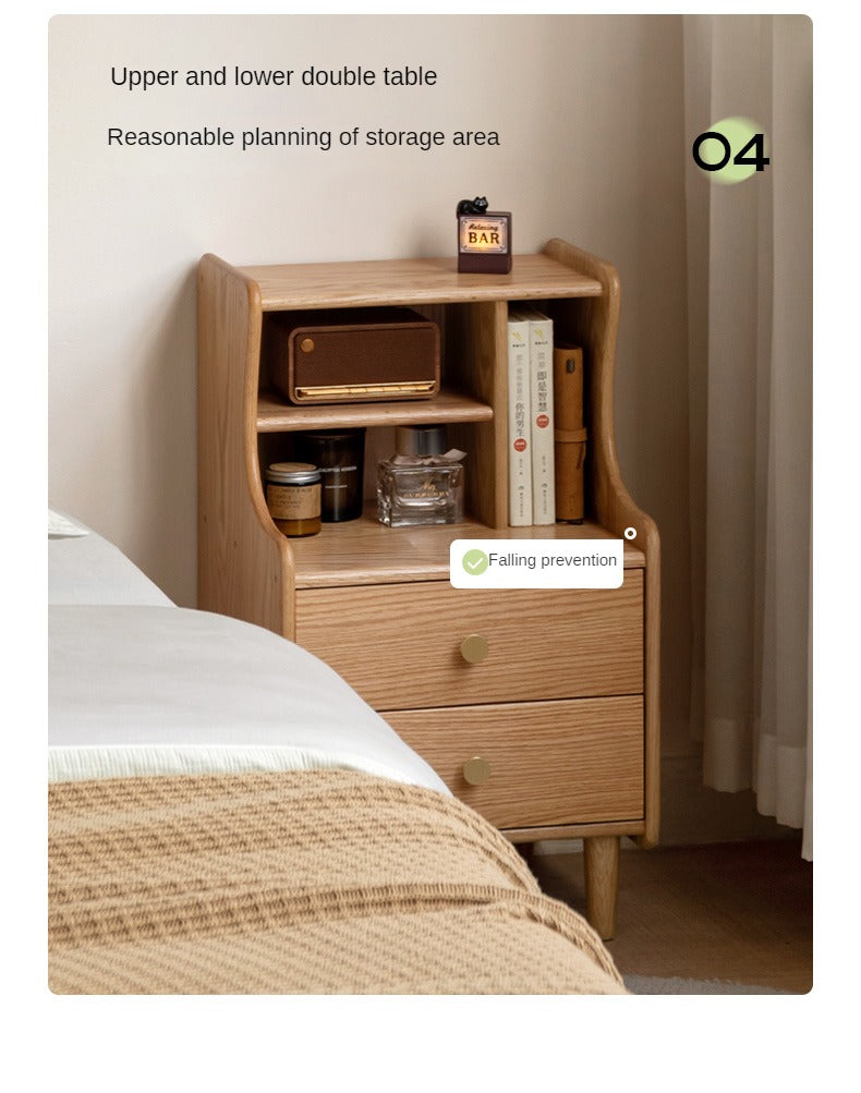 Oak Solid Wood Nightstand.