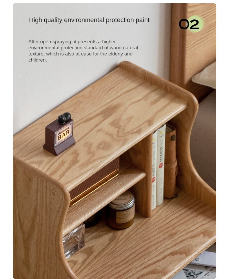 Oak Solid Wood Nightstand.