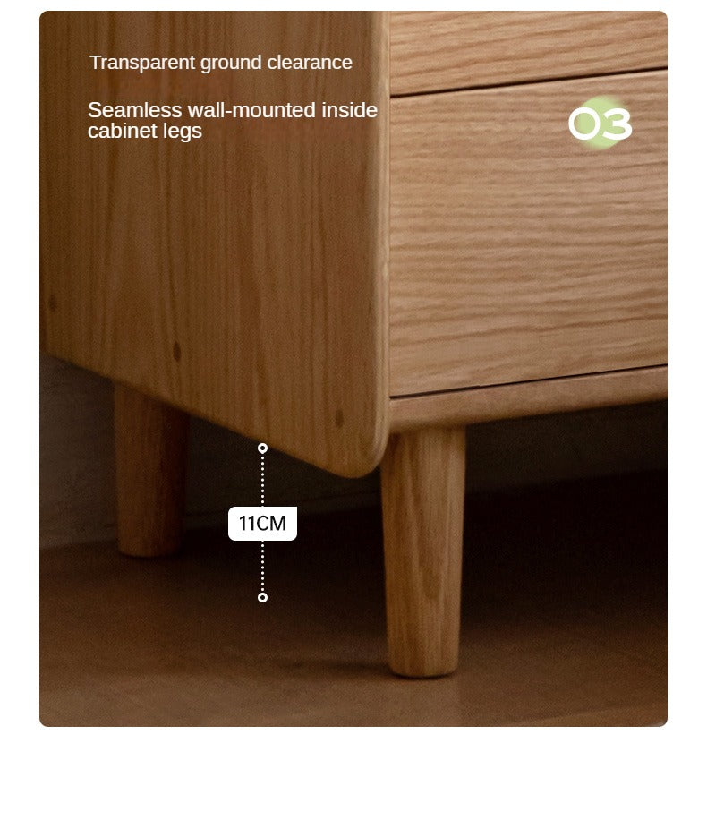Oak Solid Wood Nightstand.