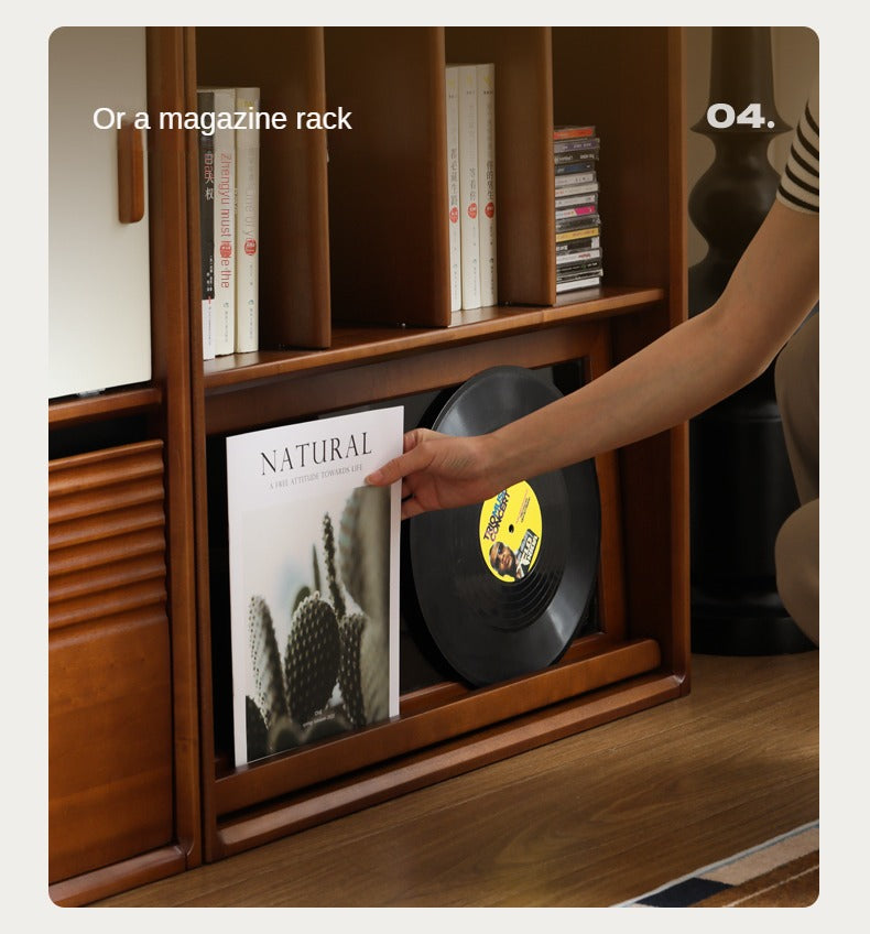 Poplar Solid Wood Antique Style Partition Bookcase