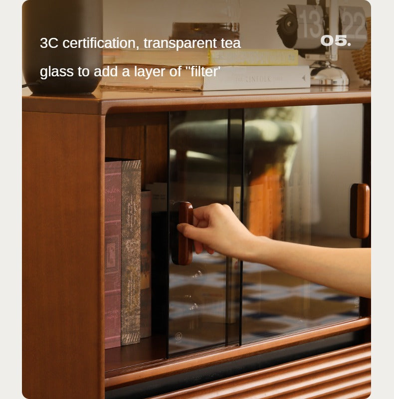 Poplar Solid Wood Antique Style Partition Bookcase