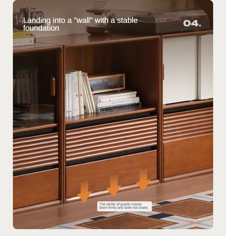 Poplar Solid Wood Antique Style Partition Bookcase